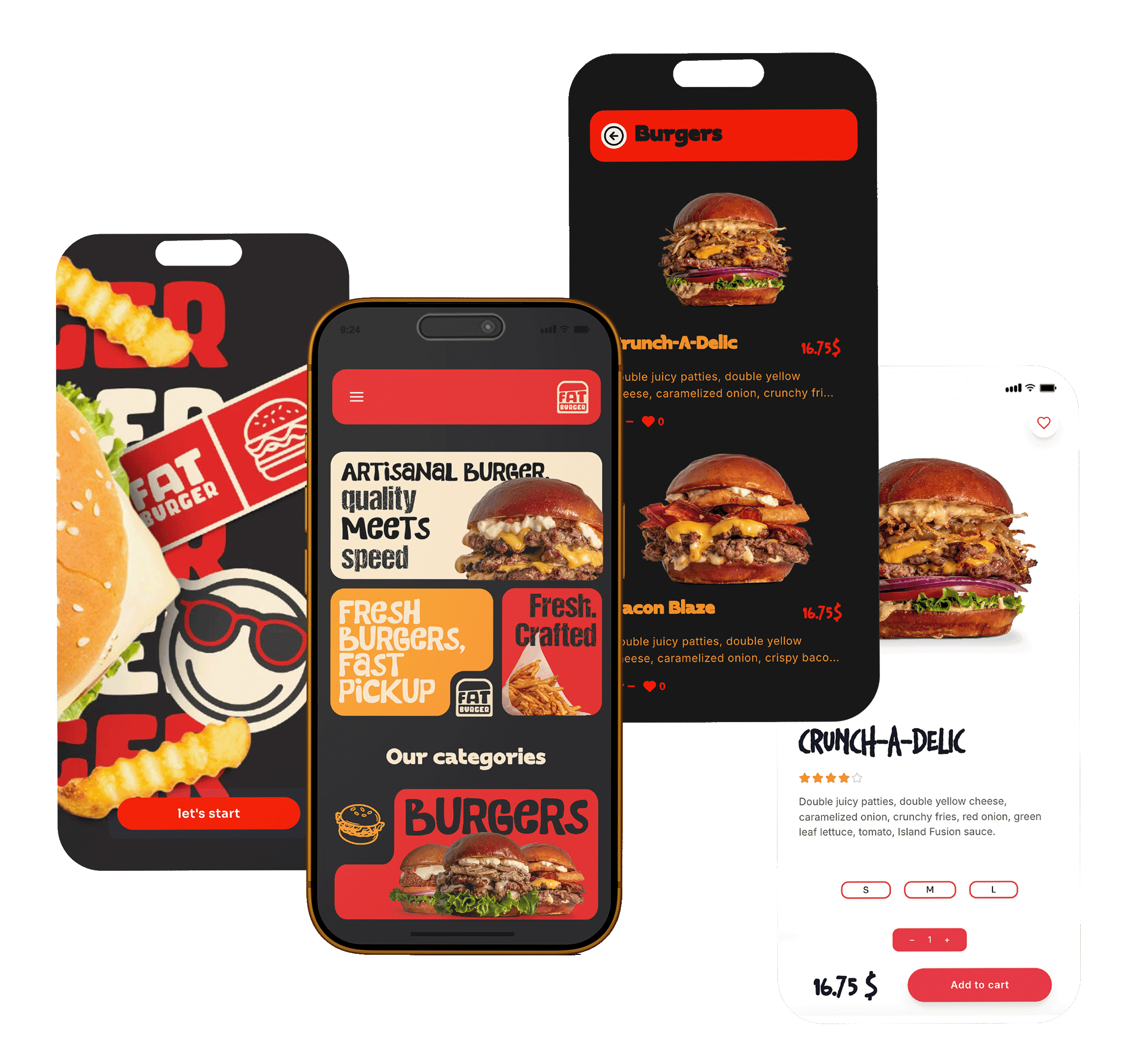 Burger House Premium digital menu template mockups on smartphones